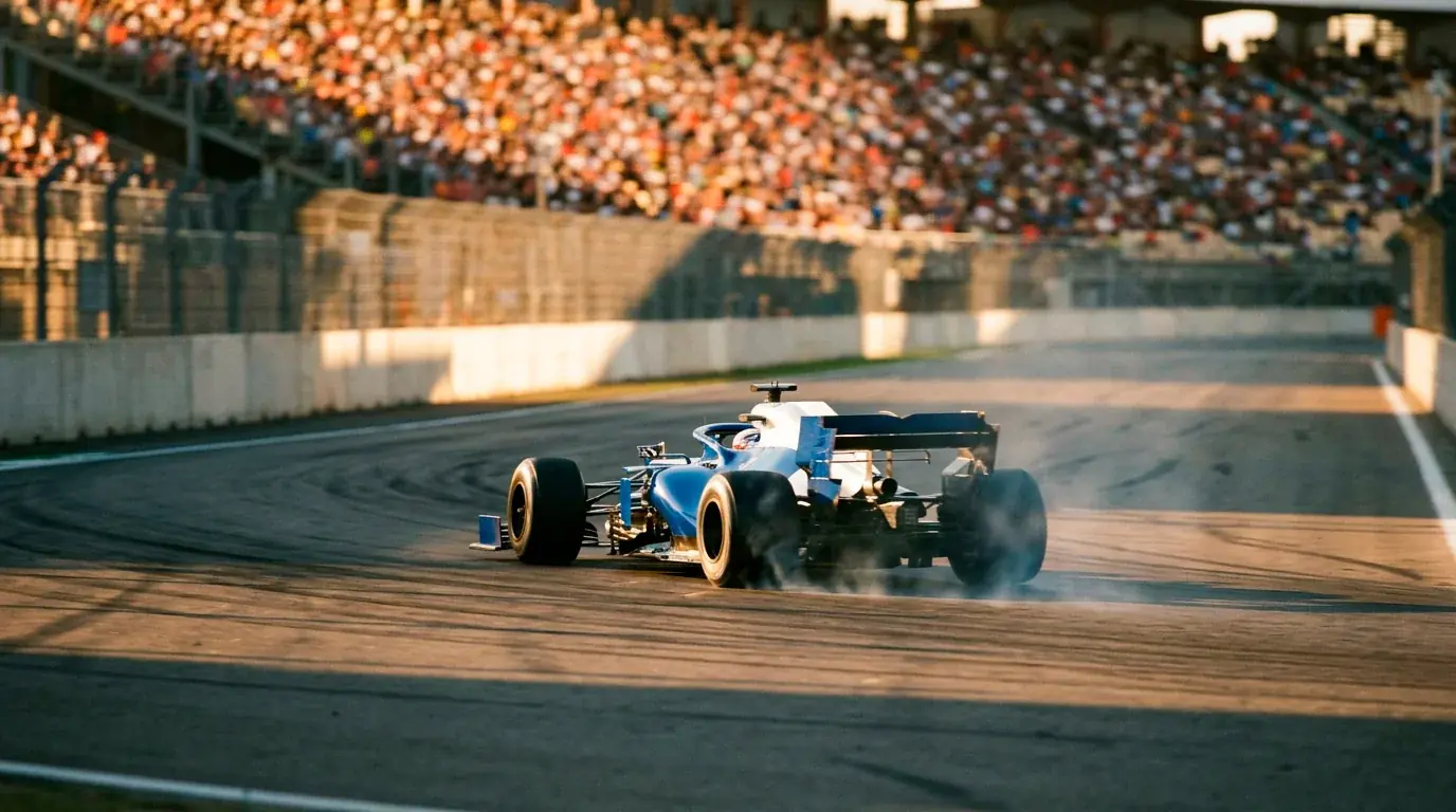 Paris sportif Formule 1 — monoplace sur circuit avec grille de départ